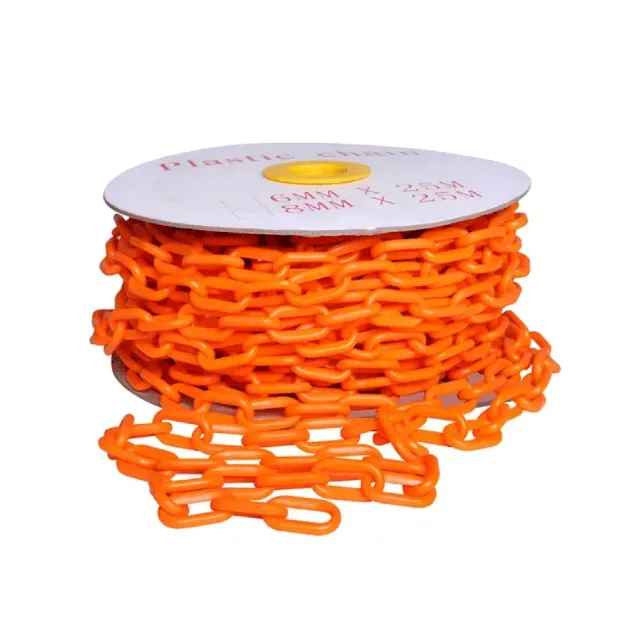 orange traffic warning plastic chain