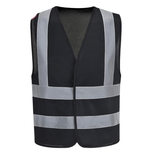 120 GSM Polyester Reflective Black Safety Vest