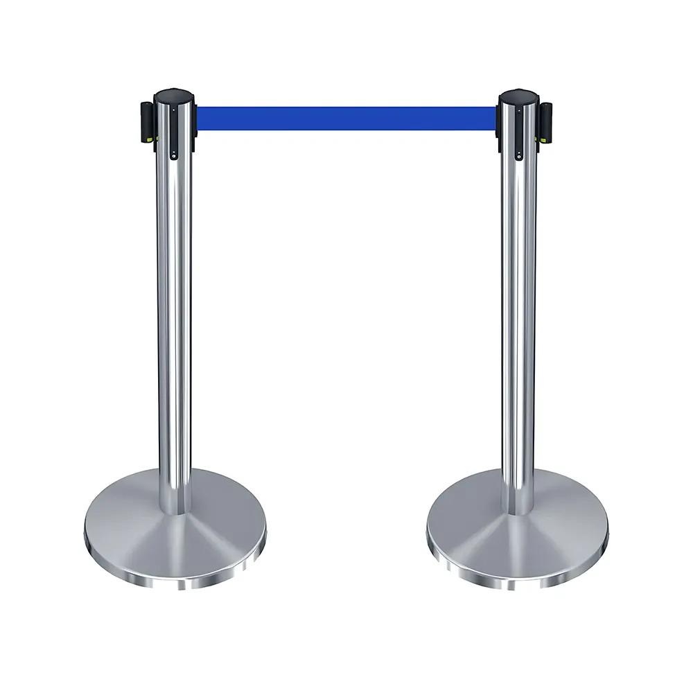 stainless steel retractable queue pole barrier