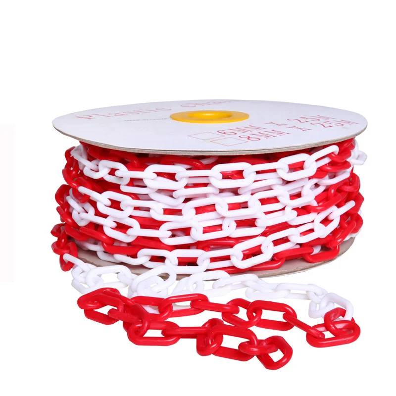 Red traffic warning plastic chain
